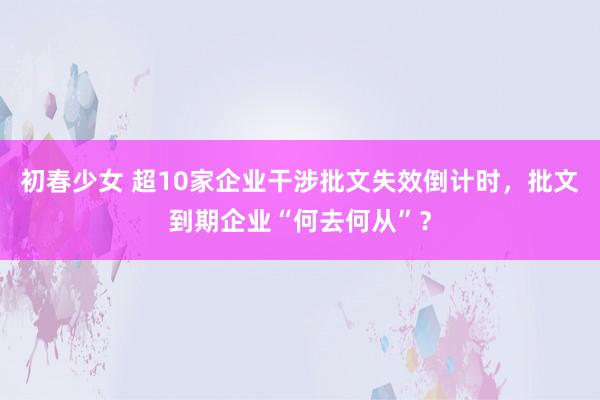 初春少女 超10家企业干涉批文失效倒计时，批文到期企业“何去何从”？