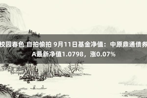 校园春色 自拍偷拍 9月11日基金净值：中原鼎通债券A最新净值1.0798，涨0.07%