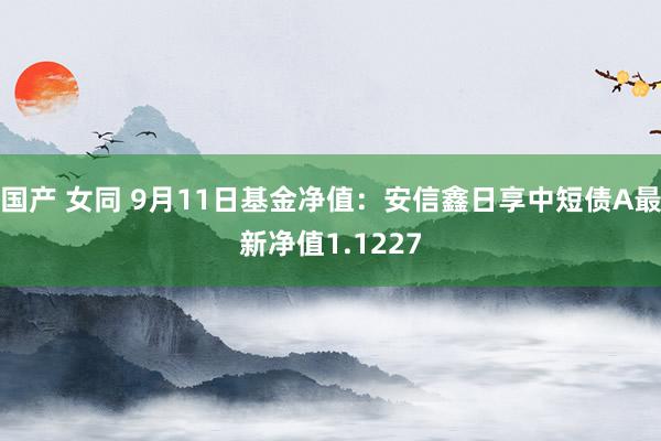 国产 女同 9月11日基金净值：安信鑫日享中短债A最新净值1.1227