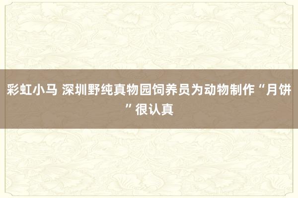 彩虹小马 深圳野纯真物园饲养员为动物制作“月饼”很认真