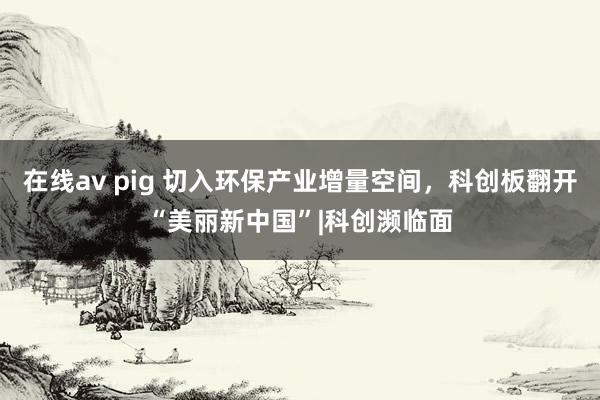 在线av pig 切入环保产业增量空间，科创板翻开“美丽新中国”|科创濒临面