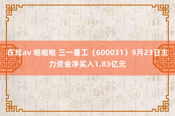 在线av 啪啪啦 三一重工（600031）9月23日主力资金净买入1.83亿元