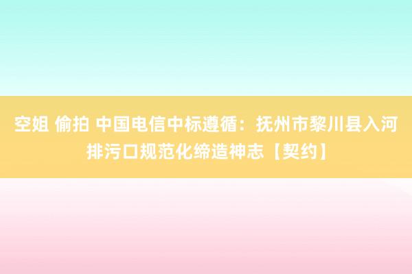 空姐 偷拍 中国电信中标遵循：抚州市黎川县入河排污口规范化缔造神志【契约】