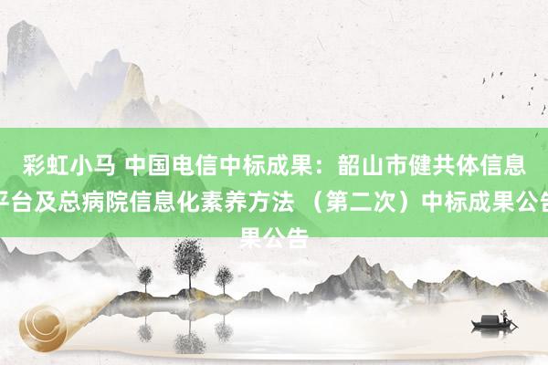 彩虹小马 中国电信中标成果：韶山市健共体信息平台及总病院信息化素养方法 （第二次）中标成果公告