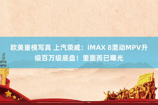 欧美童模写真 上汽荣威：iMAX 8混动MPV升级百万级底盘！里面而已曝光