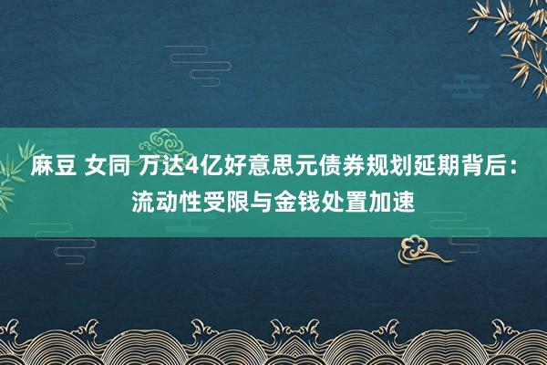 麻豆 女同 万达4亿好意思元债券规划延期背后：流动性受限与金钱处置加速