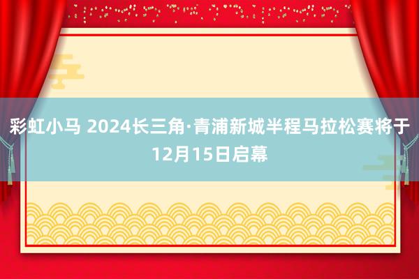 彩虹小马 2024长三角·青浦新城半程马拉松赛将于12月15日启幕