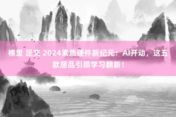 楠里 足交 2024素质硬件新纪元：AI开动，这五款居品引颈学习翻新！