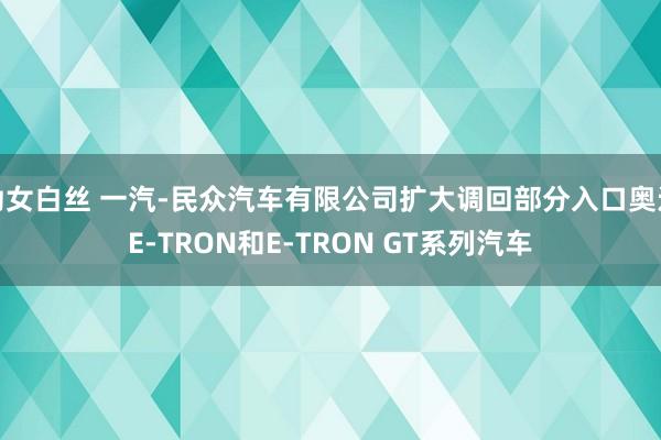 幼女白丝 一汽-民众汽车有限公司扩大调回部分入口奥迪E-TRON和E-TRON GT系列汽车