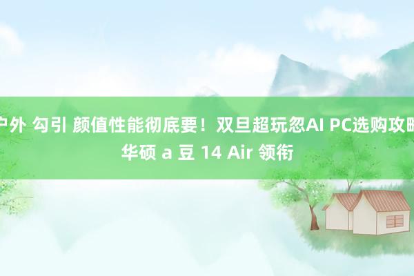 户外 勾引 颜值性能彻底要！双旦超玩忽AI PC选购攻略华硕 a 豆 14 Air 领衔