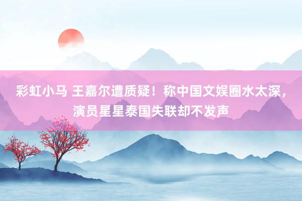 彩虹小马 王嘉尔遭质疑！称中国文娱圈水太深，演员星星泰国失联却不发声