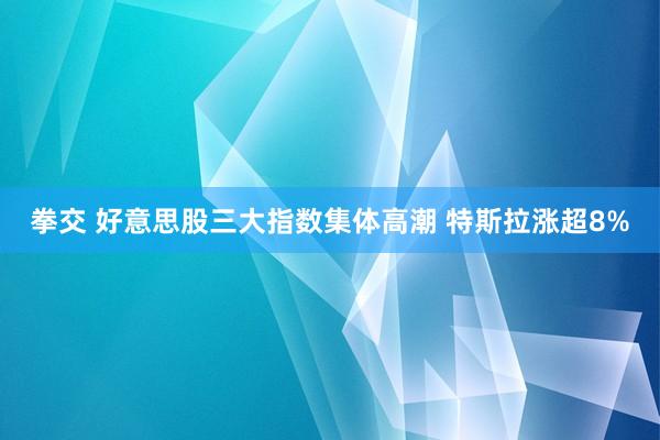 拳交 好意思股三大指数集体高潮 特斯拉涨超8%