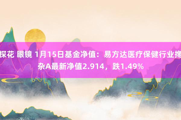 探花 眼镜 1月15日基金净值：易方达医疗保健行业搀杂A最新净值2.914，跌1.49%